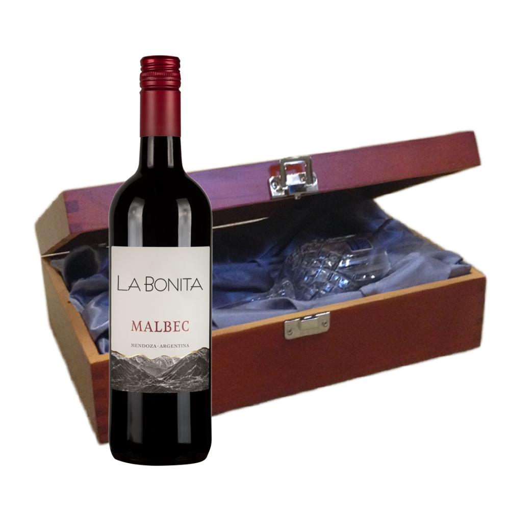 La Bonita Malbec In Luxury Box With Royal Scot Wine Glass